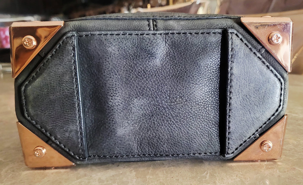 Alexander Wang Prisma Marion Black Leather Crossbody Bag – Rose Gold Hardware.