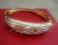 14kt Yellow Gold Plated Bangle w/ Crystal embellishments.