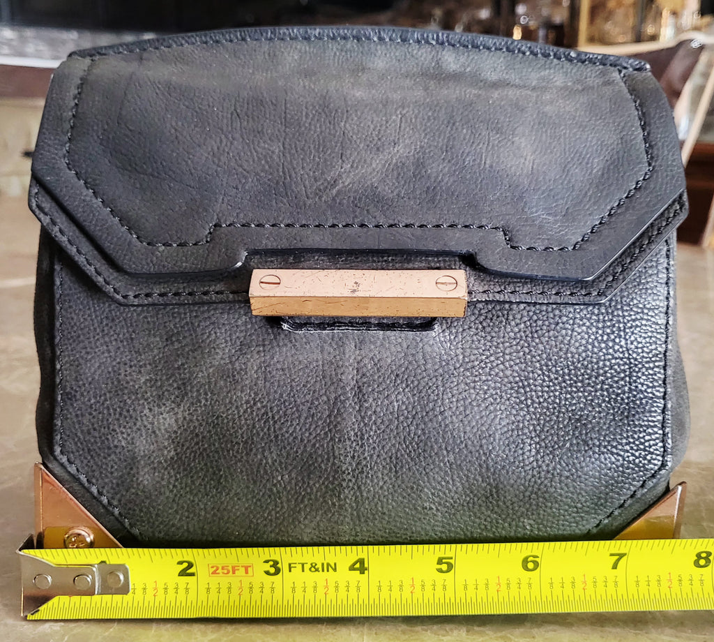 Alexander Wang Prisma Marion Black Leather Crossbody Bag – Rose Gold Hardware.