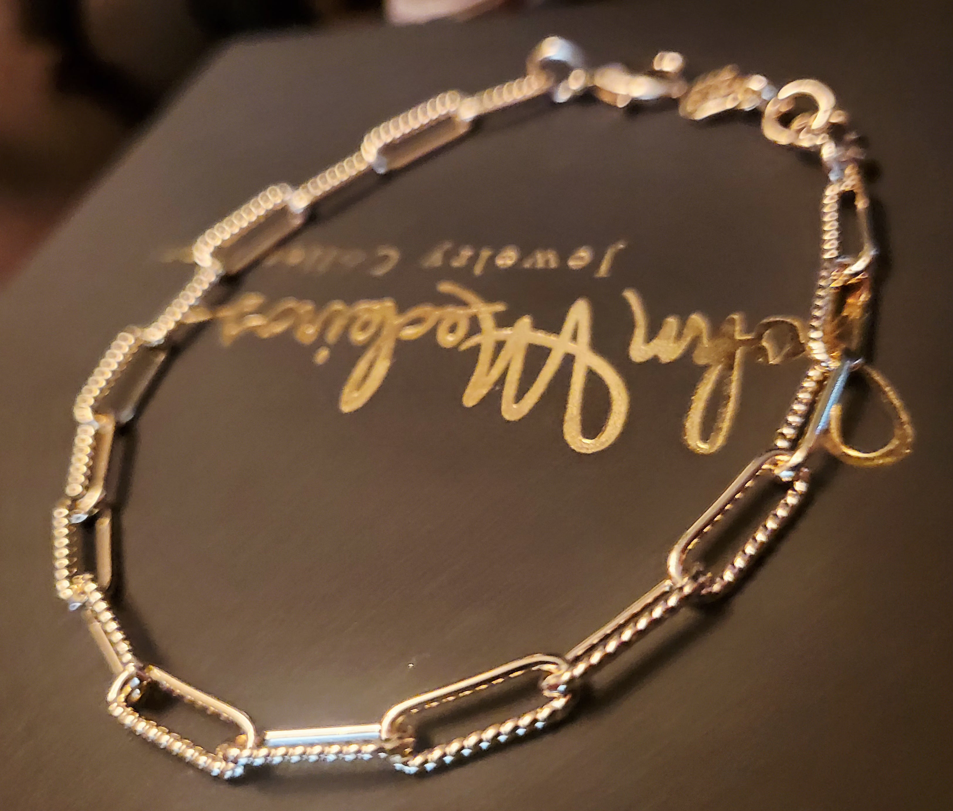 John Medeiros Gold-Tone Textured Link Bracelet – Adjustable 8"