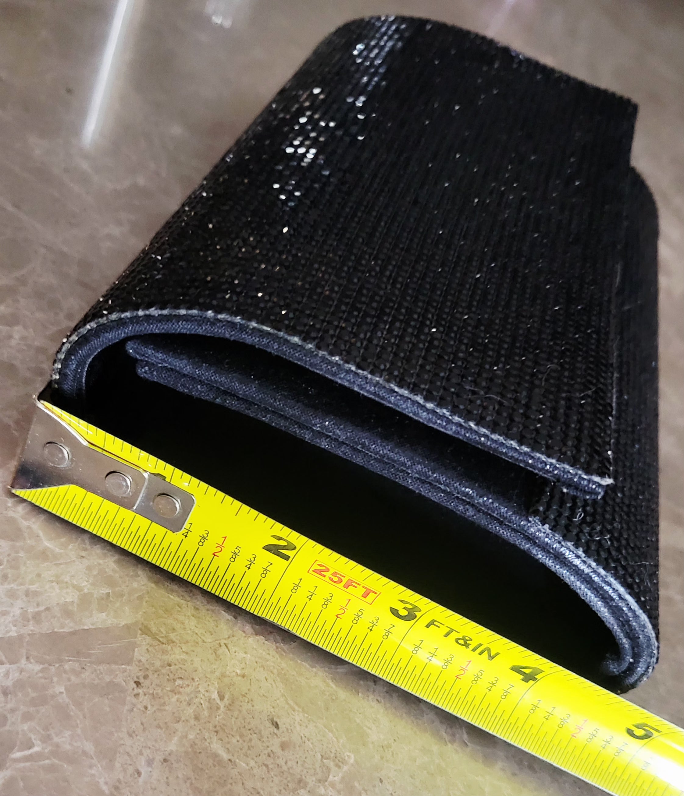 Jessica McClintock Black Sparkle Evening Clutch with Chain Shoulder Strap.