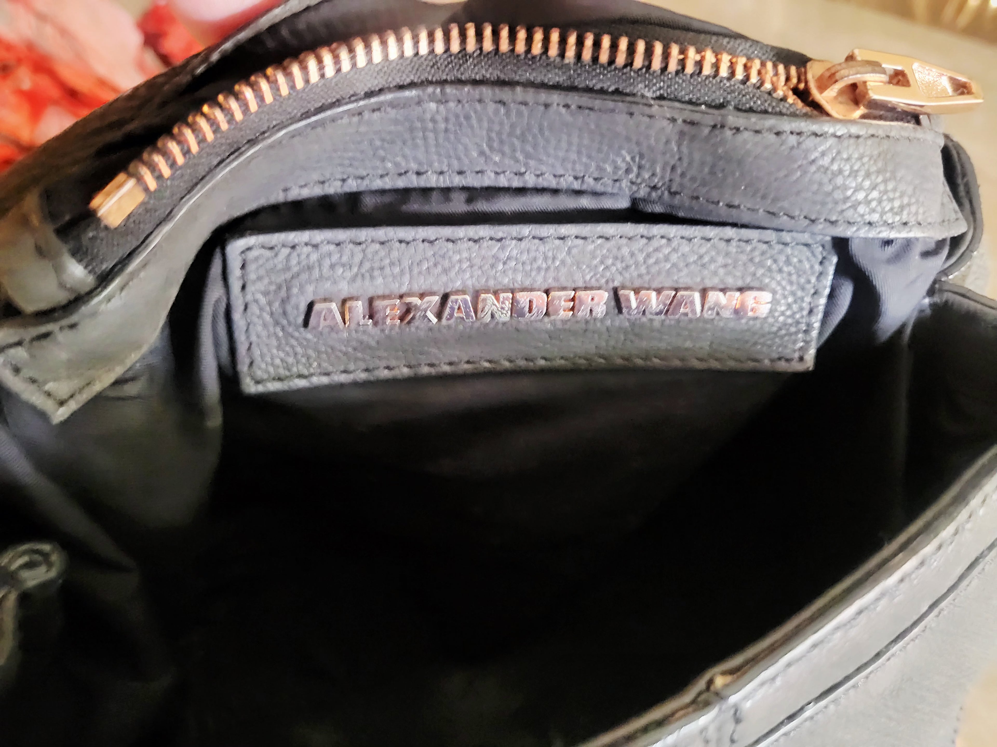 Alexander Wang Prisma Marion Black Leather Crossbody Bag – Rose Gold Hardware.